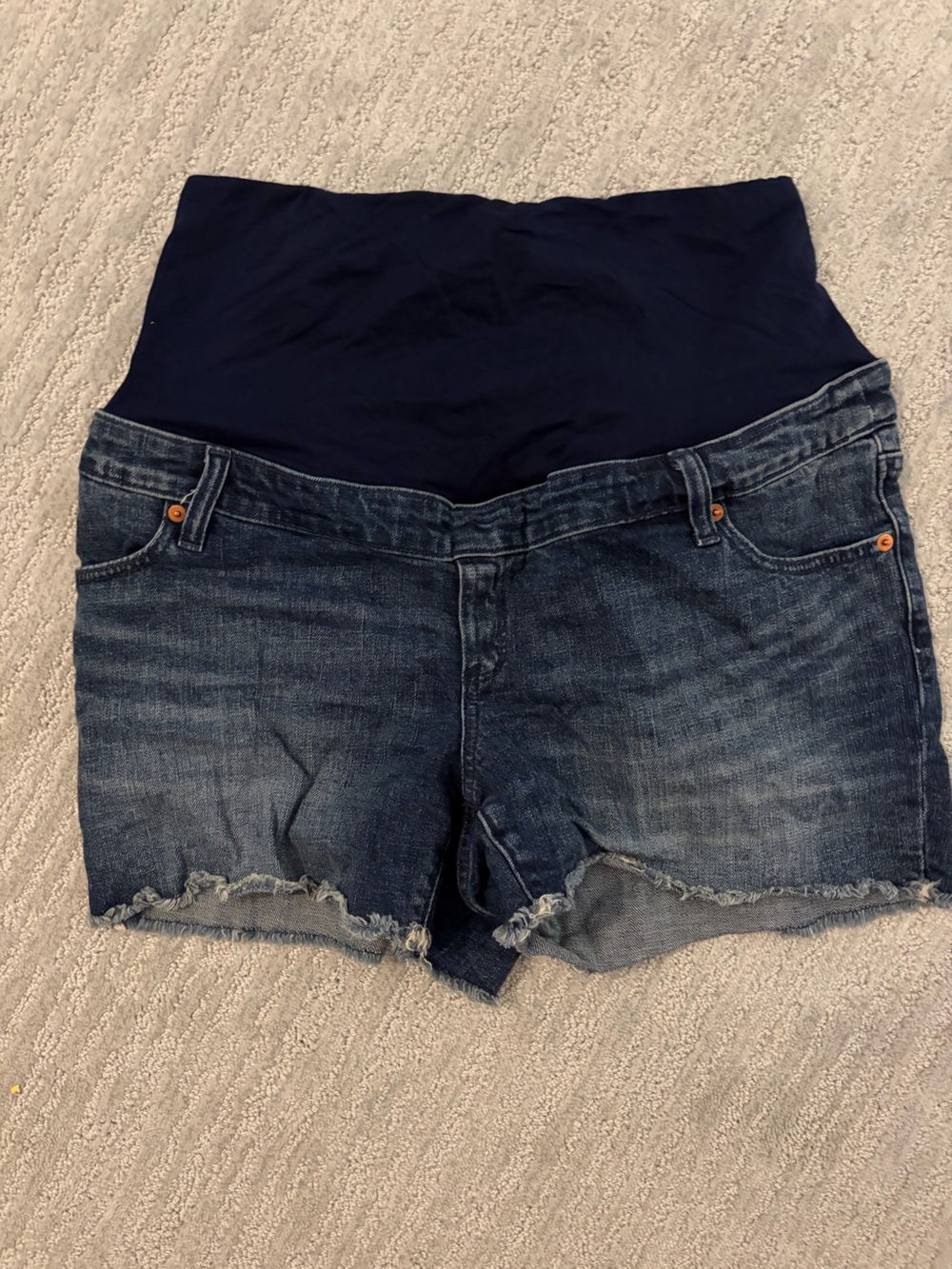 GAP Maternity Navy Panel Denim Cutoff Shorts